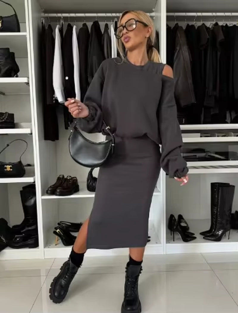 Urban Luxe: 2-Piece Casual Sport Chic Set for Women